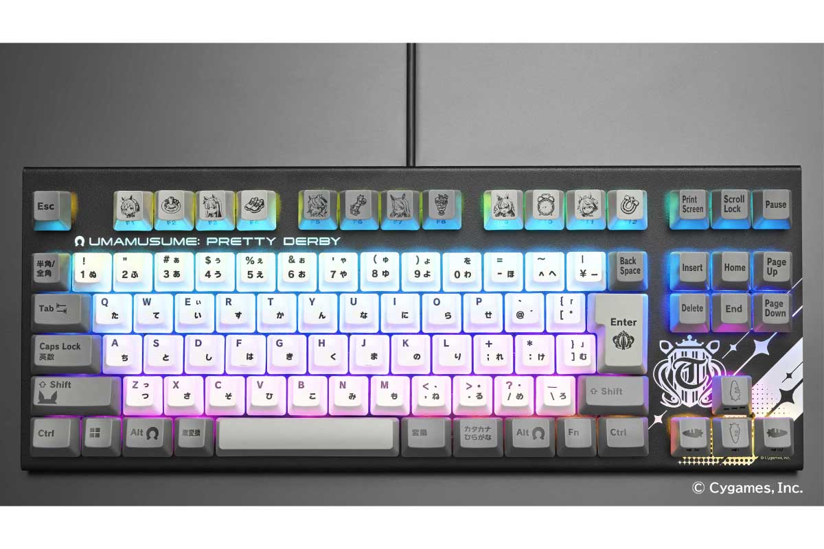 【ウマ娘×REALFORCE GX1 Keyboard】「ウマ娘 プリティーダービー」の人気キャラクターを刻印した限定コラボゲーミングキーボード