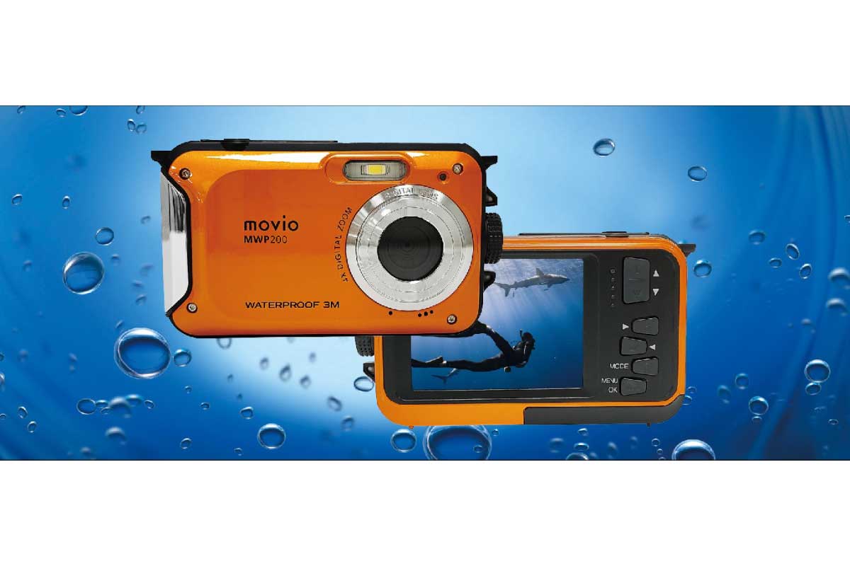movio【MWP200】防水等級IPX8に対応で、水深3m、水中1時間の連続使用が可能なコンパクトデジタルカメラ