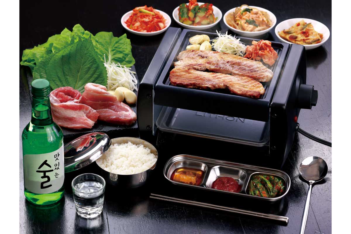 ライソン【モッパングリル (KDGC-017B)】韓国風の鉄板料理を手軽に楽しめる1～3人用のグリル