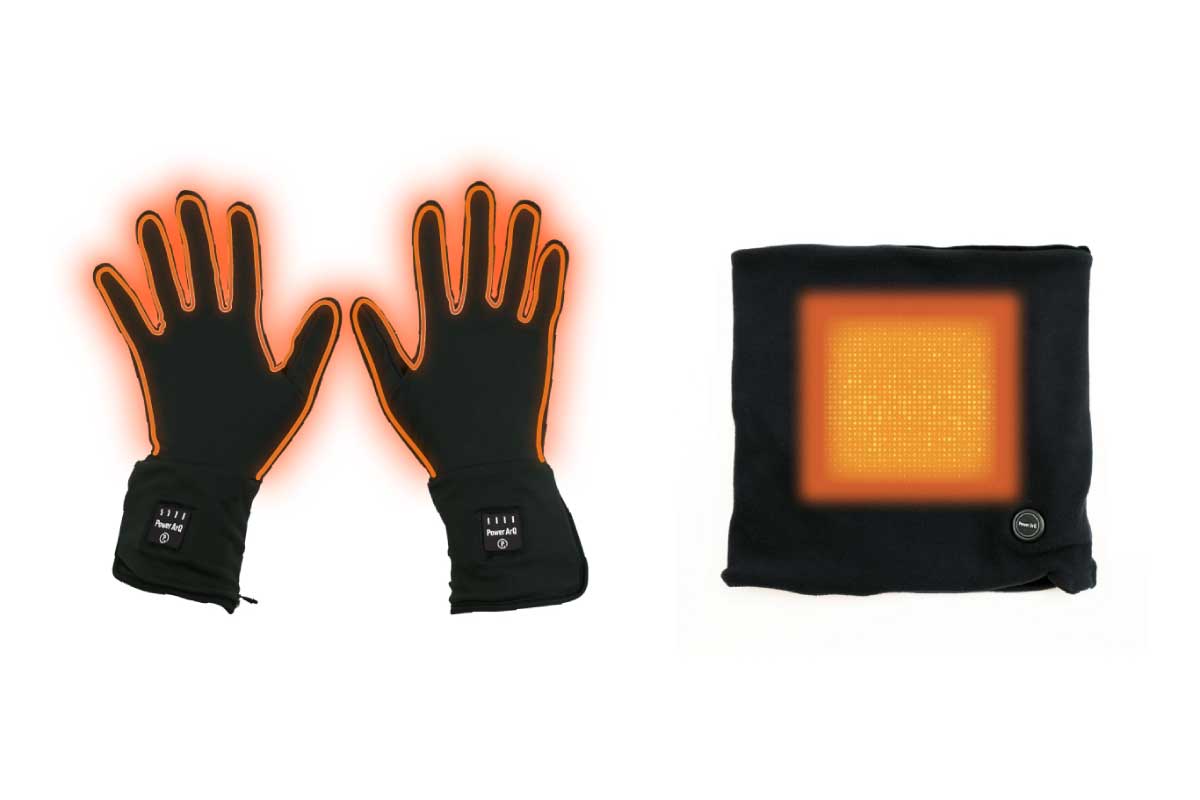 PowerArQ【PowerArQ Electric Heated Gloves】【PowerArQ Electric Neck Warmer】カーボンナノチューブヒーターを搭載した電熱グローブと電熱ネックウォーマー