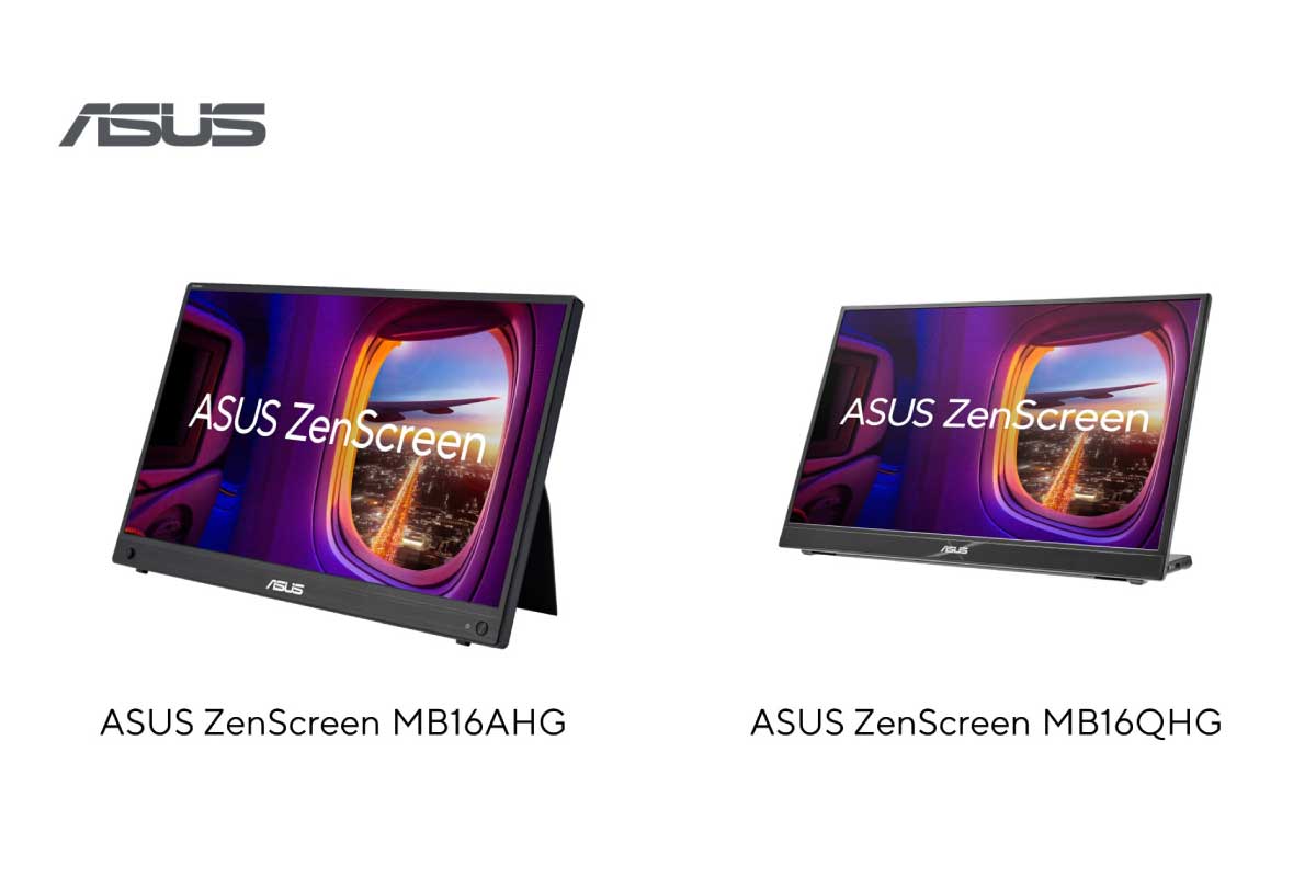 ASUS【ZenScreen MB16AHG】【ZenScreen MB16QHG】144Hzリフレッシュレート15.6型フルHD、120Hzリフレッシュレート16型WQXGAモバイルモニター