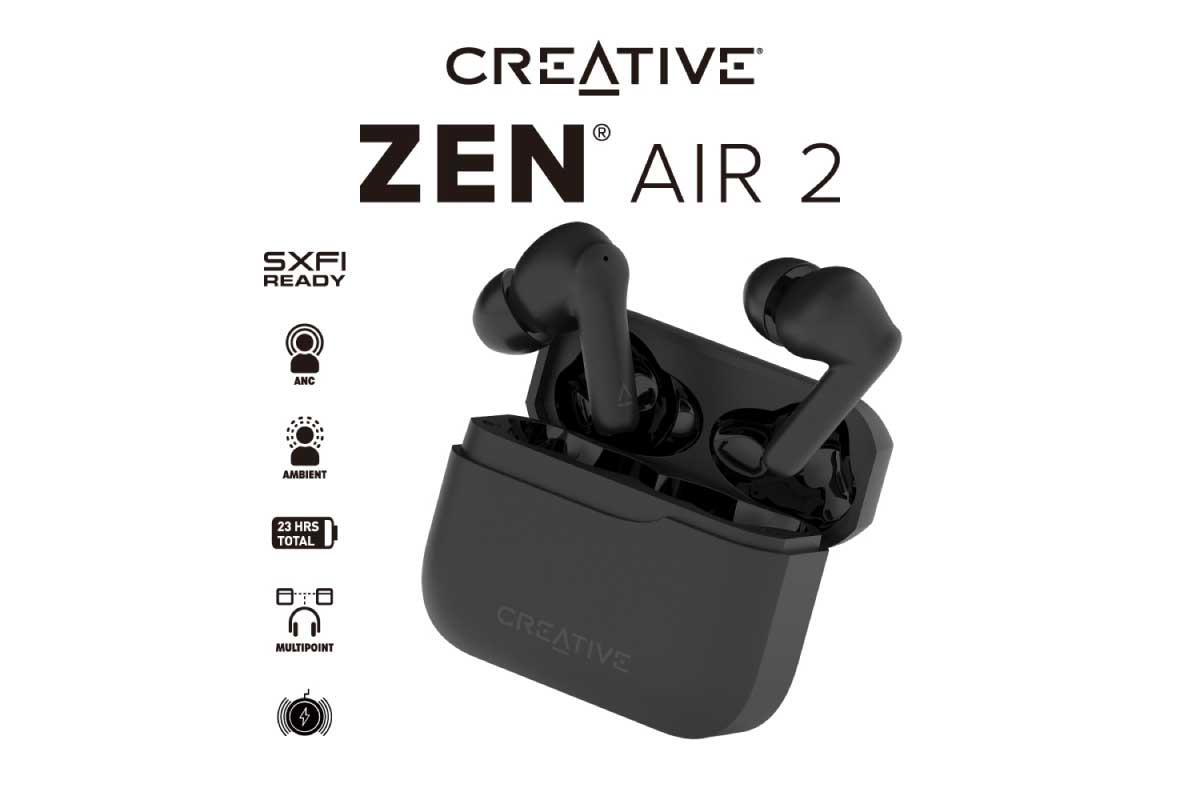 Creative【Creative Zen Air 2】約3.9gと軽量なスティック型イヤホンに10mm径ネオジウムマグネットドライバーを搭載した完全ワイヤレスイヤホン