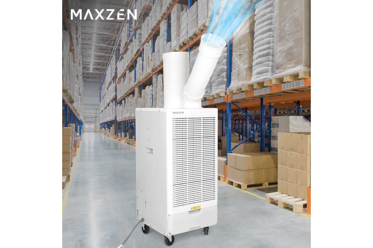 MAXZEN【MSC-ST25-WH】設置工事不要でかんたん操作、排熱ダクトや排水に工夫を凝らしたスポットクーラー
