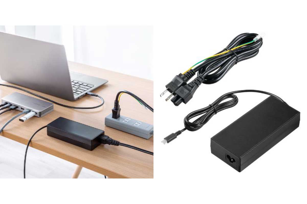 サンワサプライ【700-AC038BK】最大100WのUSB Power Delivery規格出力に対応、USB Type-Cケーブル一体型の充電器