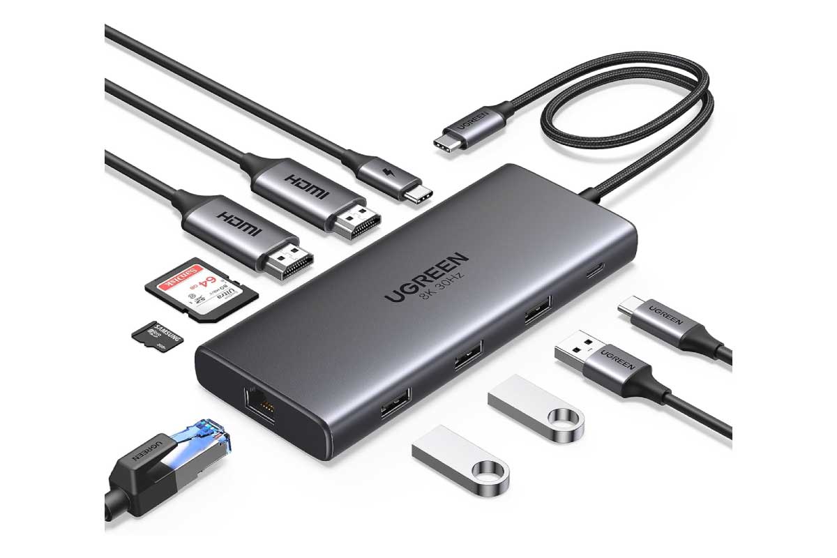 UGREEN【UGREEN Revodok Pro 210】2台接続時4K/60Hzに対応のHDMIを搭載した10-in-1 USB Type-Cハブ