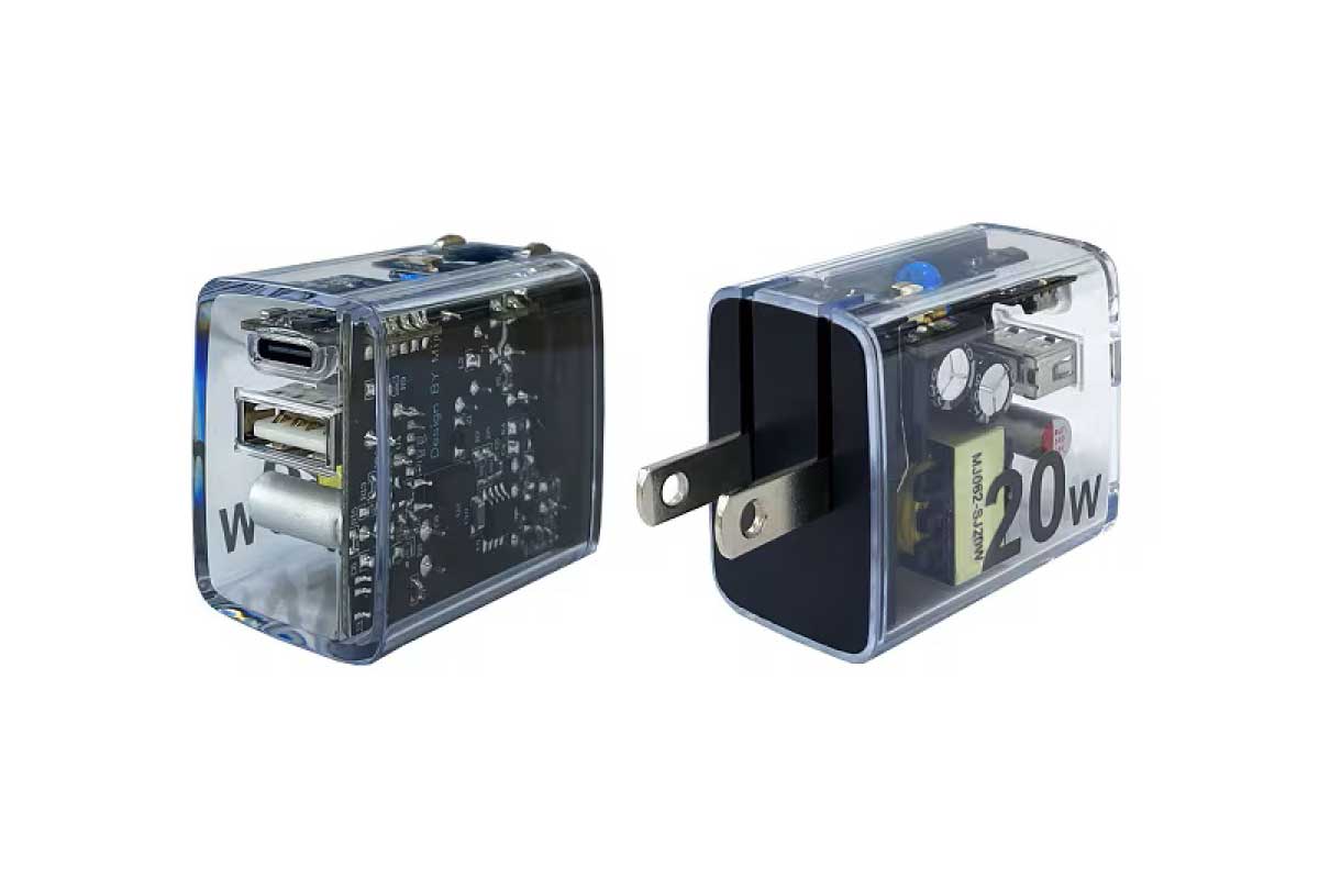 クリアタイプ PD20W対応AC充電器 (GRMT-2ACP20)
