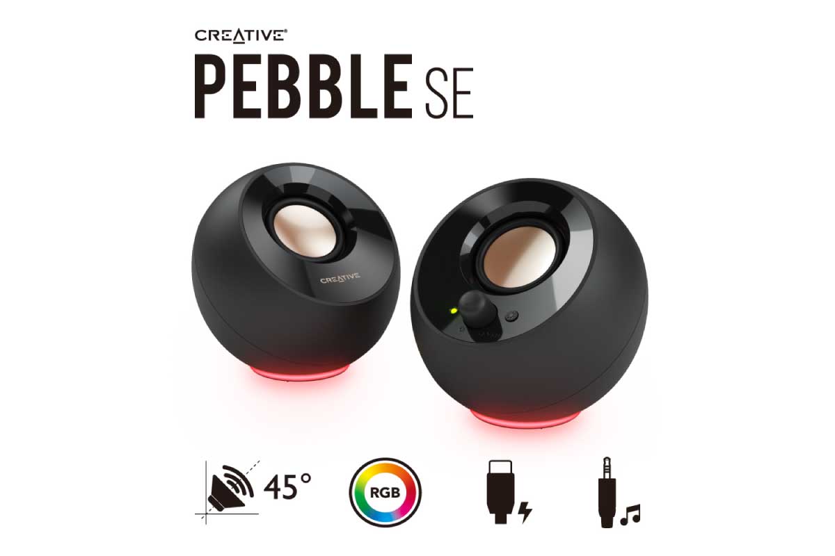 【Creative Pebble SE】USB電源で動作し、RGBライティングを搭載した小型スピーカー