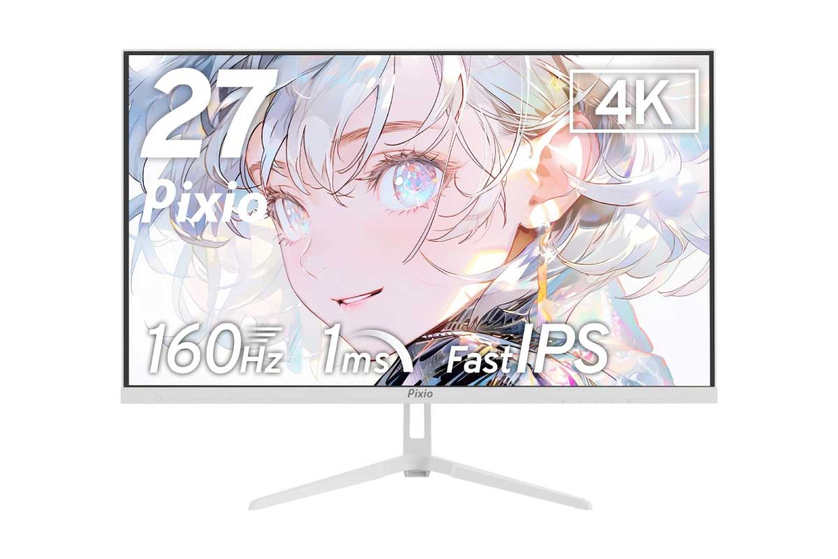 Pixio【PX27U WAVE】パステルカラーを採用し、4K/160Hz表示対応のFast IPSを搭載した27型ゲーミングモニターがAmazonにて10%OFFの67,400円