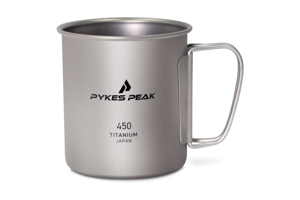 パイクスピーク【PYKES PEAK チタンマグ極450】燕三条産、スタッキングでき直火で使えるチタンマグカップがAmazonにて8%OFFの2,399円