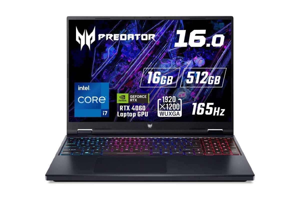 Acer【Predator Helios Neo 16  PHN16-72-N76Y46】Core i7-14700HX/RTX 4060搭載、16型WUXGAディスプレイ採用のゲーミングノートPCがAmazonにて10%OFFの206,820円