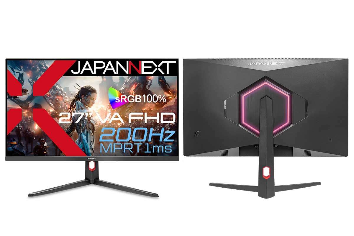 JAPANNEXT【JN-27V200F】Amazon限定21,980円、200Hzの高速リフレッシュレートに対応した27型フルHDゲーミングモニター