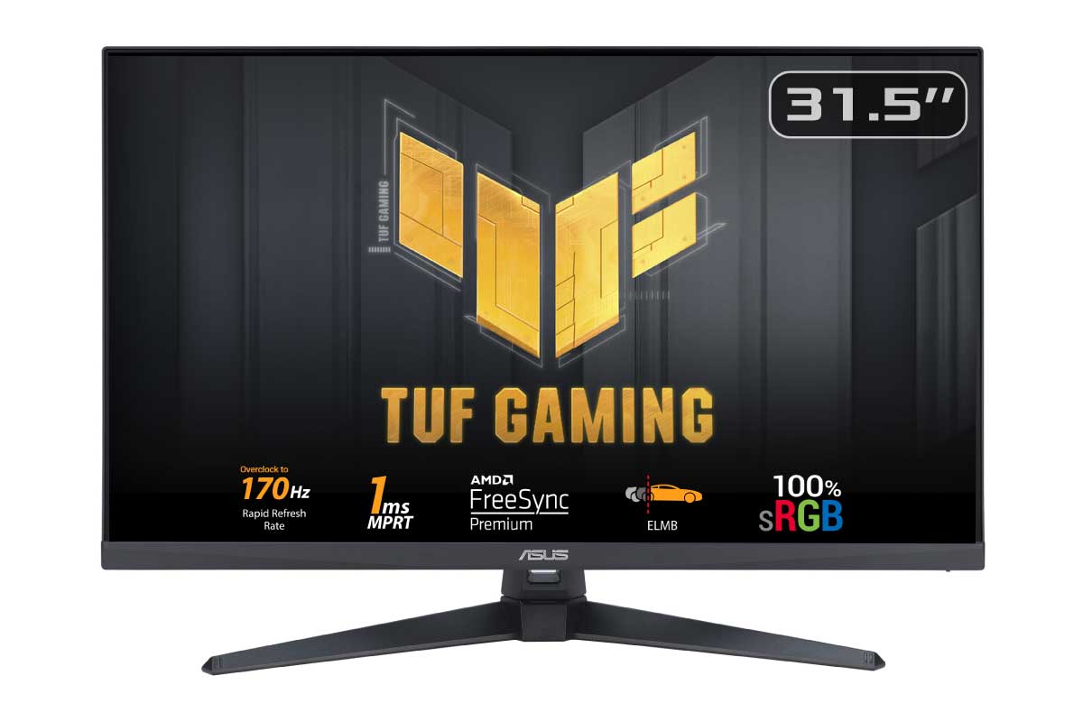 ASUS【TUF Gaming VG328QA1A】リフレッシュレート最大170Hz、応答速度1ms、sRGB 100%対応の31.5型フルHDゲーミングモニター