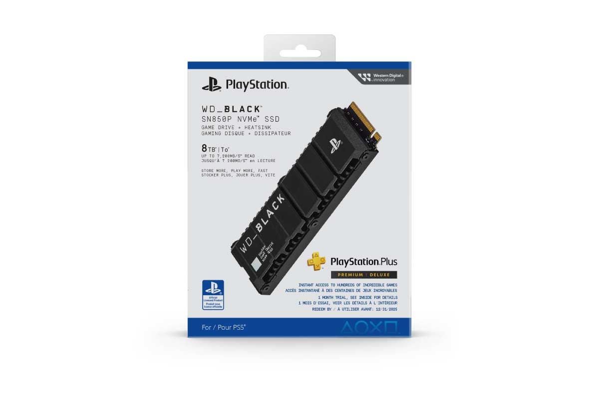 WD【WD_BLACK SN850P NVMe SSD for PS5 Consoles】PS5の公式ライセンスを取得し、M.2スロット専用に設計されたヒートシンクを搭載するNVMe SSD