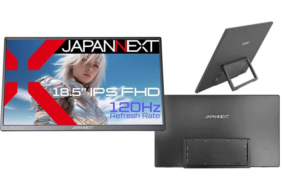 JAPANNEXT【JN-MD-185IPS120FHDR】18.5型IPSパネル搭載で120Hzの高速リフレッシュレートに対応したフルHDモバイルゲーミングモニター