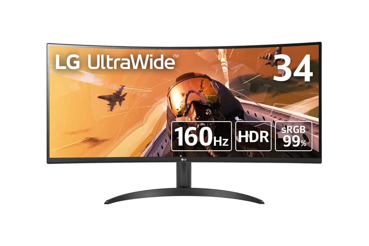 LG【UltraGear 34WP60C-B】160Hz/3,440×1,440ドットの34型湾曲ウルトラワイドゲーミングモニターがAmazonにて18%OFFの49,800円