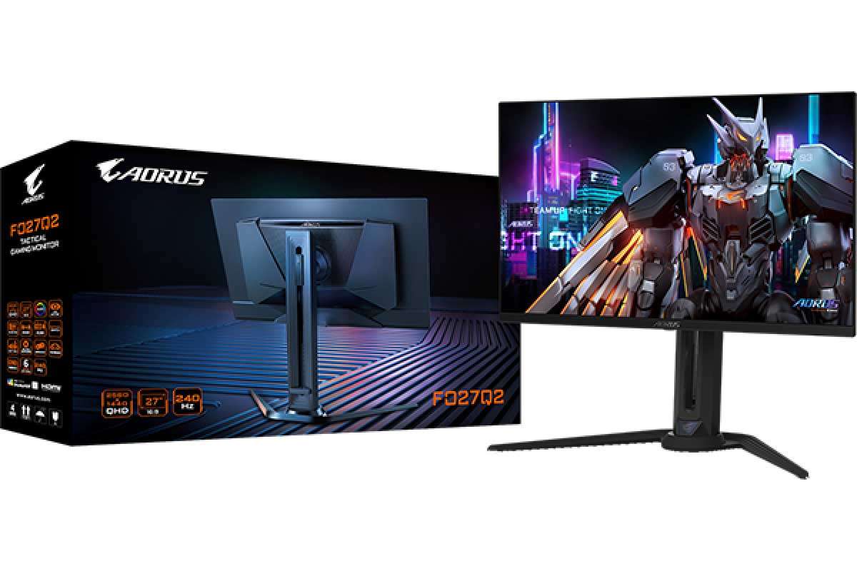 GIGABYTE【AORUS FO27Q2】Samsung製有機ELを採用した、QHD(2,560×1,440ドット)解像度の27型ゲーミングモニター