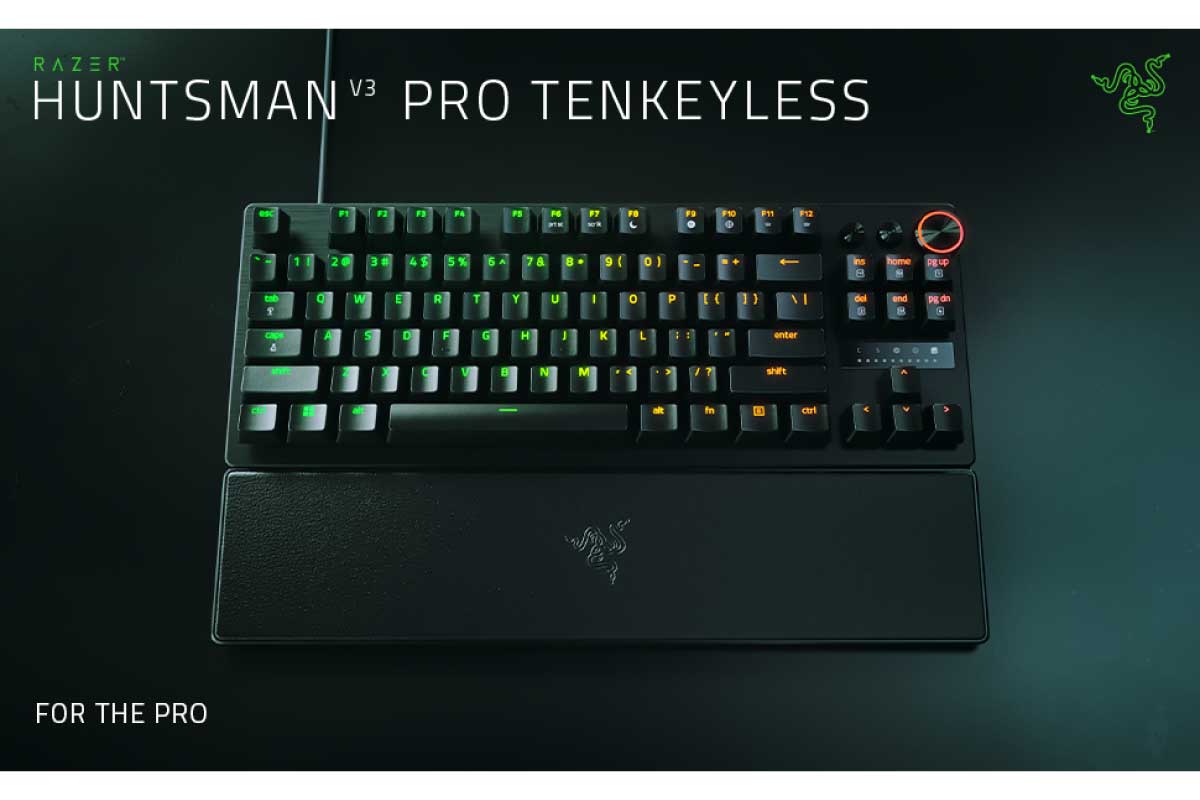 Razer【Huntsman V3 Pro Tenkeyless】ラピッドトリガーに対応した最新の光学式スイッチ搭載のゲーミングキーボードがAmazonにて10%OFFの29,590円