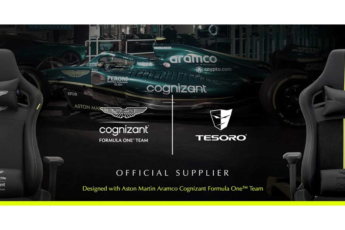 Tesoro【Aston Martin F1】ハイバックシートで快適な座り心地と高い耐久性を実現、アストンマーティンのF1チームとコラボレーションしたゲーミングチェア