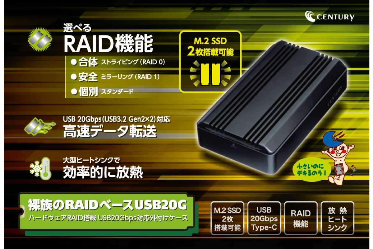 裸族のRAIDベース USB20G (CRBM2NU20G)