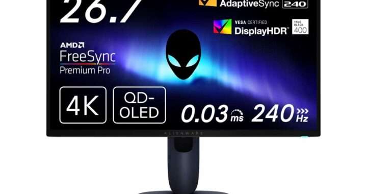 Dell【Alienware AW2725Q】4K解像度・240Hzリフレッシュレート・QD‑OLEDパネル採用の27型ゲーミングモニターがAmazonにて8%OFFの96,980円