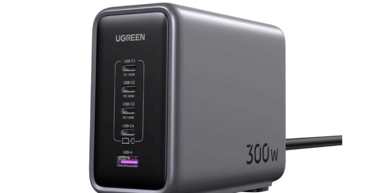 UGREEN【UGREEN Nexode 300W】最大300W出力・5ポート（USB‑C×4＋USB‑A×1）・PD3.1対応 の卓上急速充電器がAmazonにて25%OFFの14,980円