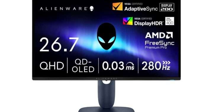 Dell【Alienware AW2725D】QD‑OLED・280Hz・0.03ms に対応した27型WQHDゲーミングモニターがAmazonにて12%OFFの69,980円