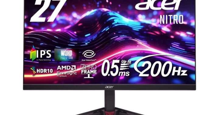 Acer【Nitro VG270UX1bmiipx】最大200Hz・0.5msに対応した高コスパ27型WQHDゲーミングモニターがAmazonにて7%OFFの25,980円
