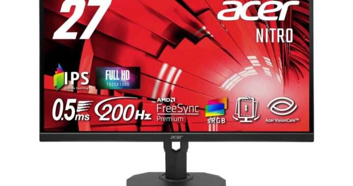 Acer【Nitro XF273X1bmiiprx】最大200Hz・0.5msに対応した高コスパ27型フルHDゲーミングモニターAmazonにて5%OFFの21,780円