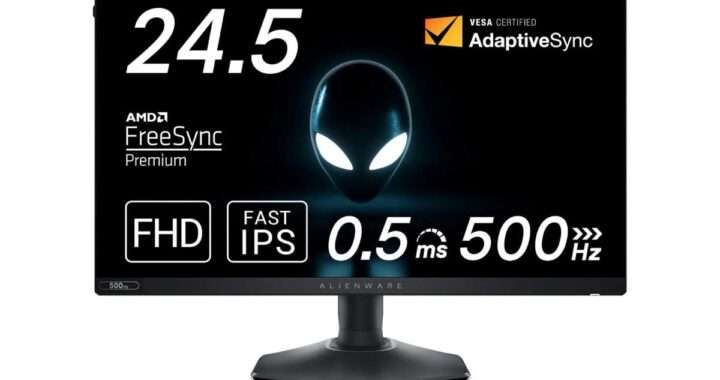 Dell【Alienware AW2524HF】最大500Hz・Fast IPSを採用した24.5型フルHDゲーミングモニターがAmazonにて14%OFFの72,980円