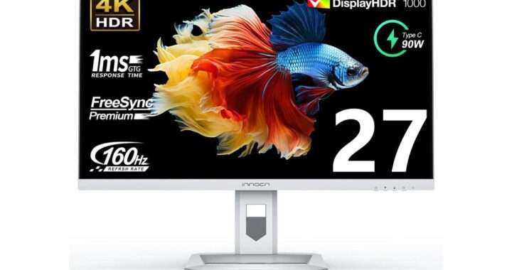 【INNOCN 27A6V-P】27型・4K UHD・160Hz・Mini LED 1152ゾーンを採用したゲーミングモニターがAmazonにて5%OFFの47,499円