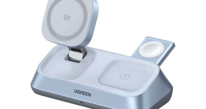 【UGREEN MagFlow 3-in-1 マグネット式 ワイヤレス充電器スタンド 25W】Qi2対応・最大25W出力・MagSafe互換の3-in-1卓上ワイヤレス充電スタンドがAmazonにて33%OFFの10,633円