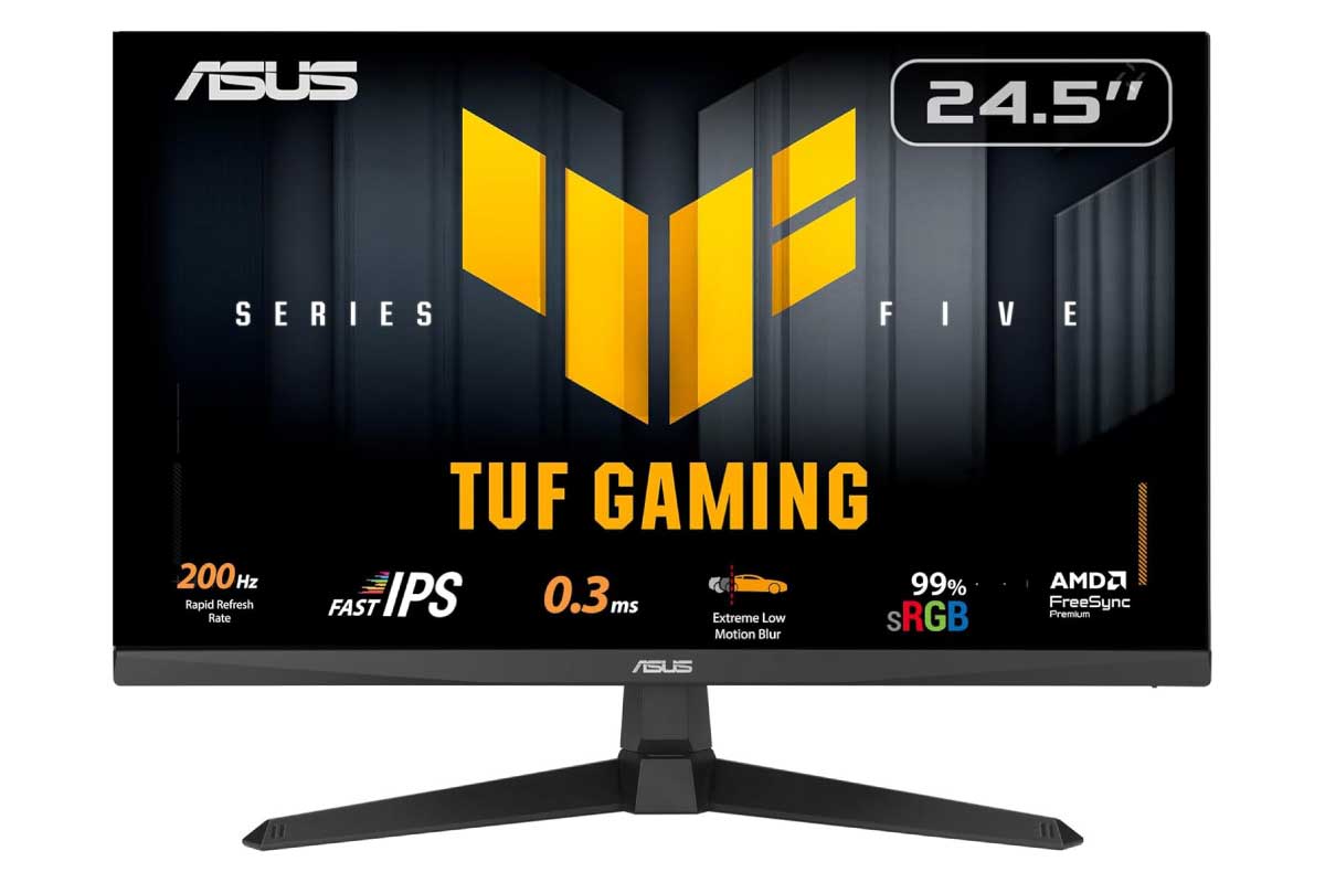 【ASUS TUF Gaming VG259Q5A】200Hz・0.3ms・Fast IPS・FreeSync Premium / G‑SYNC Compatible対応の24.5型フルHDゲーミングモニターがAmazonにて36%OFFの15,980円
