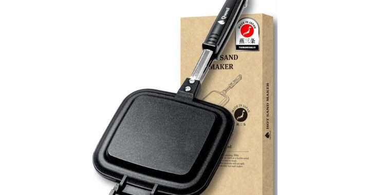 【Qoovel ホットサンドメーカー】燕三条製・直火専用・耳までしっかり圧着できる上下分離型・片面フラット構造を採用したホットサンドメーカーがAmazonに10%OFFの3,940円
