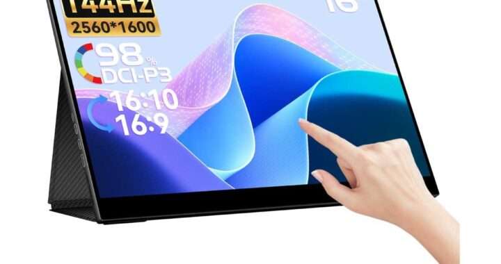 【EHOMEWEI SP-160TW】16型・2.5K・144Hz・タッチ対応・IPSパネル採用のモバイルモニターがAmazonにて25%OFFの28,652円