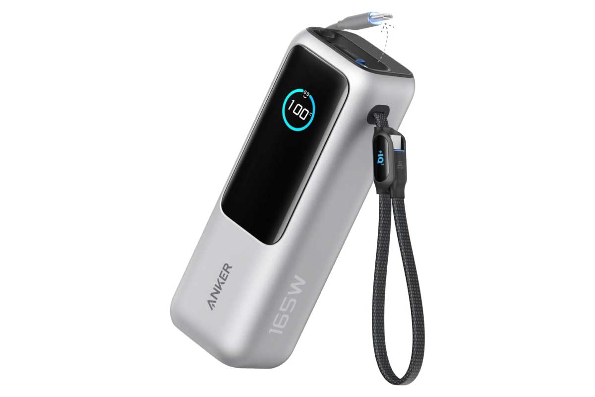 Anker Power Bank (25000mAh, Built-In & 巻取り式USB-Cケーブル)