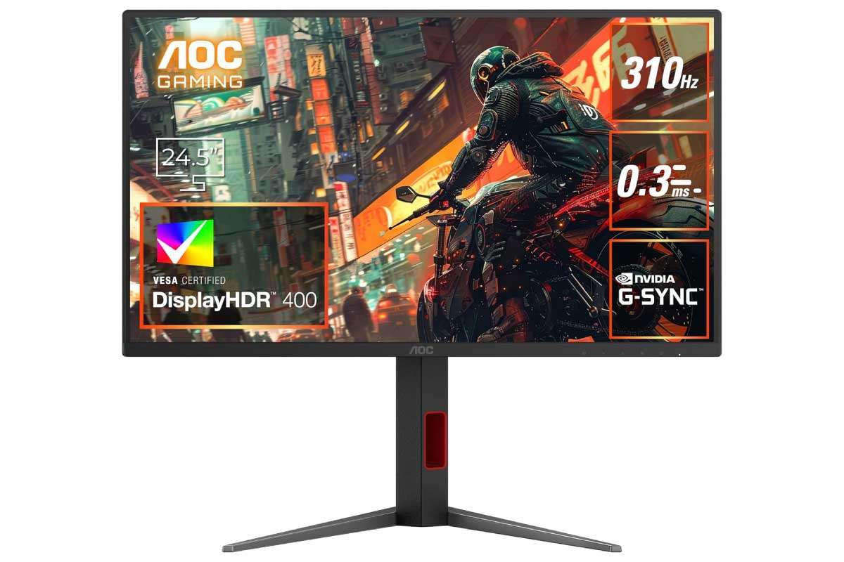 【AOC 24G42E/11】24.5型・フルHD・Fast IPS・最大310Hz・0.3ms・DisplayHDR 400・DCI‑P3 91％色域・G‑SYNC Compatibleを備えたeスポーツ向けゲーミングモニターがAmazonにて21%OFFの27,090円