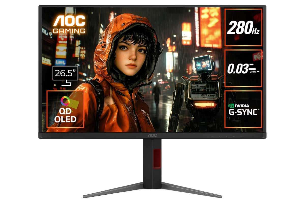 【AOC Q27G4ZD/11】QD‑OLED・280Hz・0.03ms・DisplayHDR True Black 400・Adaptive Syncを備えた26.5型WQHDゲーミングモニターがAmazonにて29%OFFの63,455円
