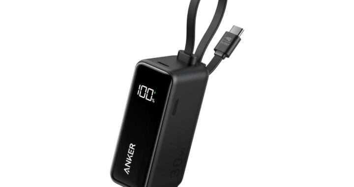 【Anker Power Bank (30W, Fusion, Built-In USB-C ケーブル)】USB急速充電器・モバイルバッテリー・USB‑Cケーブルが一体化した3-in-1設計のハイブリッドモデルがAmazonにて33%OFFの3,990円