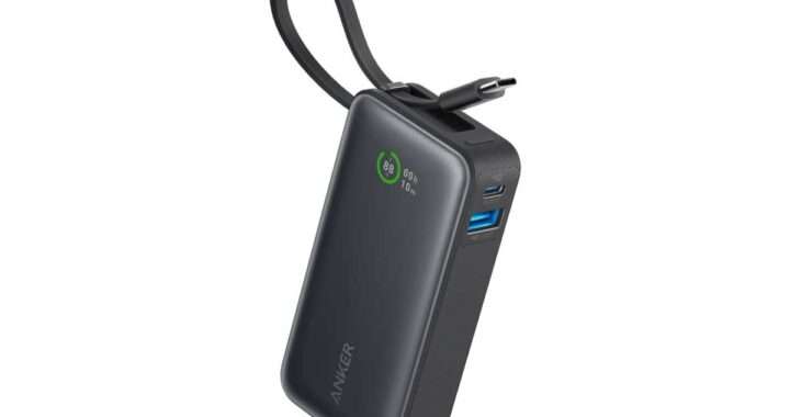 【Anker Nano Power Bank (30W, Built-In USB-C Cable) 】USB‑Cケーブル一体型・最大30W入出力・10000mAh・LEDディスプレイ搭載のコンパクトモバイルバッテリーがAmazonにて30%OFFの4,190円