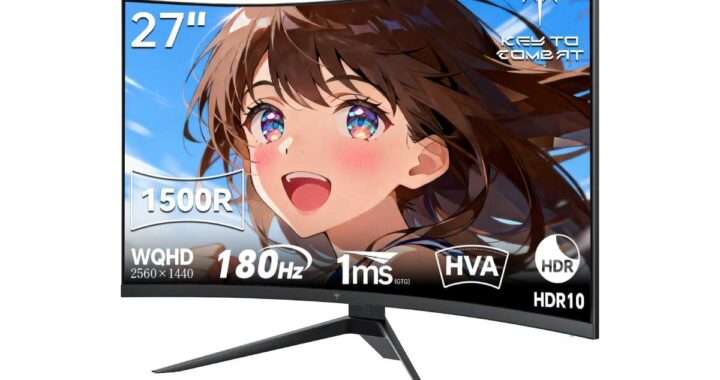 【KTC H27S17】27型・WQHD・VAパネル・1500R曲面・最大180Hzリフレッシュレート・1ms・HDR10対応の高コスパゲーミングモニターがAmazonにて20%の22,980円