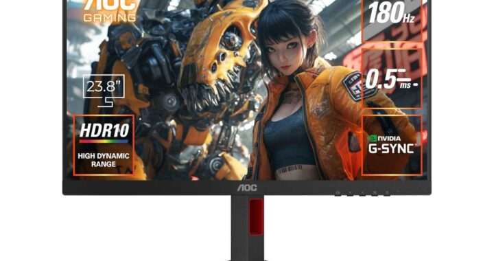 【AOC 24G4/11】23.8型・フルHD・IPSパネル・180Hz・1ms・HDR10対応の高コスパゲーミングモニターがAmazonにて7%OFFの14,364円