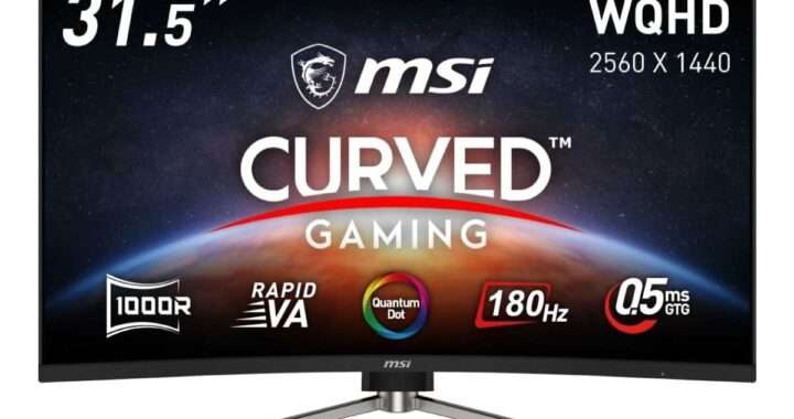 MSI【MAG 325CQRF QD E2】31.5型・WQHD・1000R湾曲の量子ドット×RAPID VAパネルを採用したゲーミングモニターがAmazonにて7%OFFの52,000円