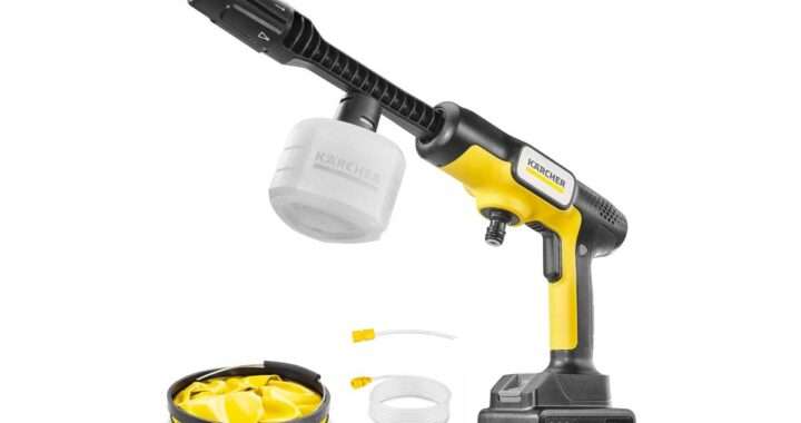 ケルヒャー【OC 5 Handy Plus CB】最大 2.4MPaの高圧、18V 2.0Ahバッテリー、5 in 1 ノズル、ペットボトル給水対応、USB‑C充電など、携帯性と洗浄力を両立したコードレス高圧洗浄機がAmazonにて12%OFFの13,999円