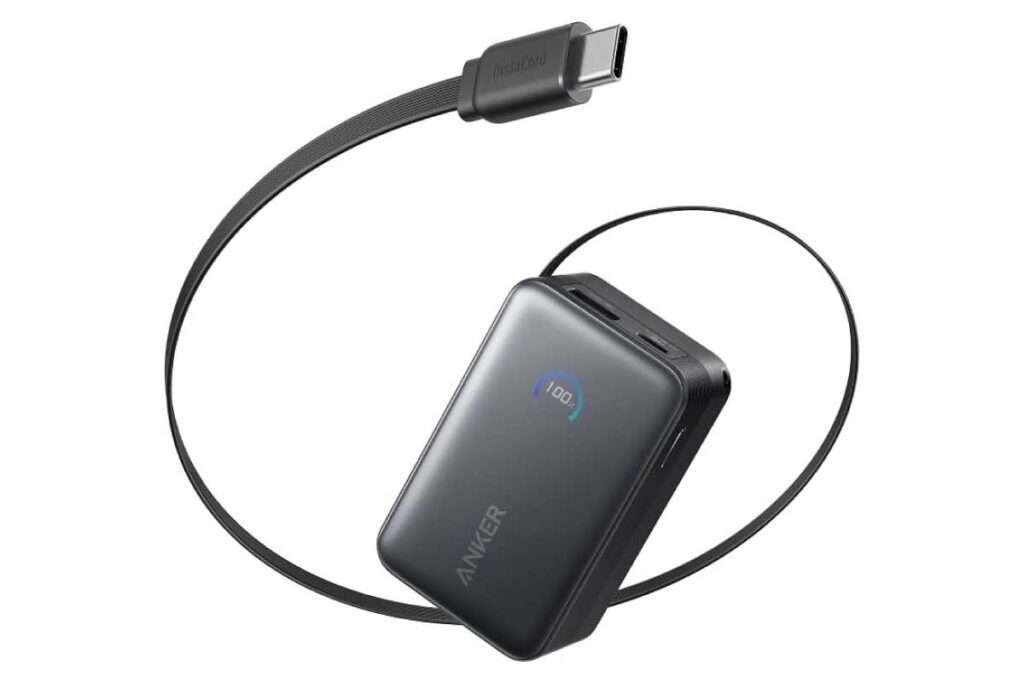 Anker Nano Power Bank (10000mAh, 45W, 巻取り式 USB-Cケーブル)