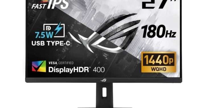 【ASUS ROG Strix XG27ACS】27型・WQHD・Fast IPSパネルを採用し、180Hzリフレッシュレートと1msに対応したゲーミングモニターがAmazonにて22%OFFの29,800円