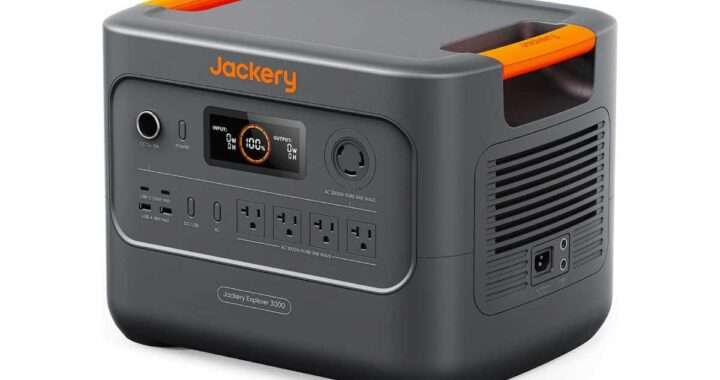 【Jackery ポータブル電源 3000 New】容量3072Wh・定格3000W・瞬間最大6000W・LFPバッテリー採用・3000Whクラス最軽量/最小サイズ・2.5時間フル充電・UPS対応を特徴とする超大容量ポータブル電源がAmazonにて50%OFFの179,900円