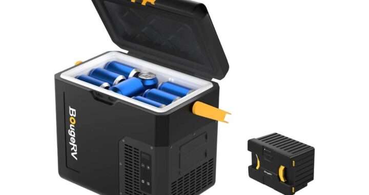 【BougeRV CRH-18L】18L容量・−20〜20℃の急速冷凍・45dB以下の静音設計・AC/DC/バッテリー/ソーラー対応の4WAY電源・専用アプリ操作・軽量8.4kgの縦型ポータブル冷蔵庫がAmazonにて8%OFFの27,581円