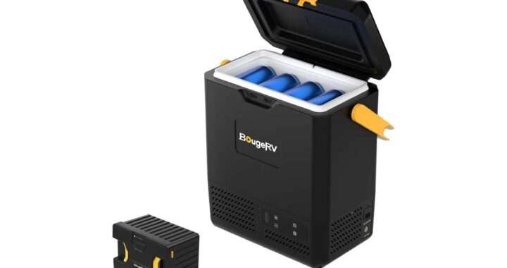 【BougeRV CRH-9L】9L容量・−20〜20℃の急速冷凍・173Whバッテリー対応・最大14.5時間のコードレス運用・45dB以下の静音設計・アプリ操作対応・4WAY電源対応を備えた超小型ポータブル冷蔵庫がAmazonにて8%OFFの23,901円