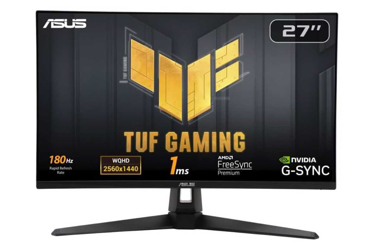 【ASUS TUF Gaming VG27AQ3A】27型・WQHD・Fast IPSパネル・最大180Hzリフレッシュレート・1ms応答速度、sRGB 130%の広色域・ELMB Sync・Adaptive‑Syncなど備えたゲーミングモニターがAmazonにて26%OFFの23,800円