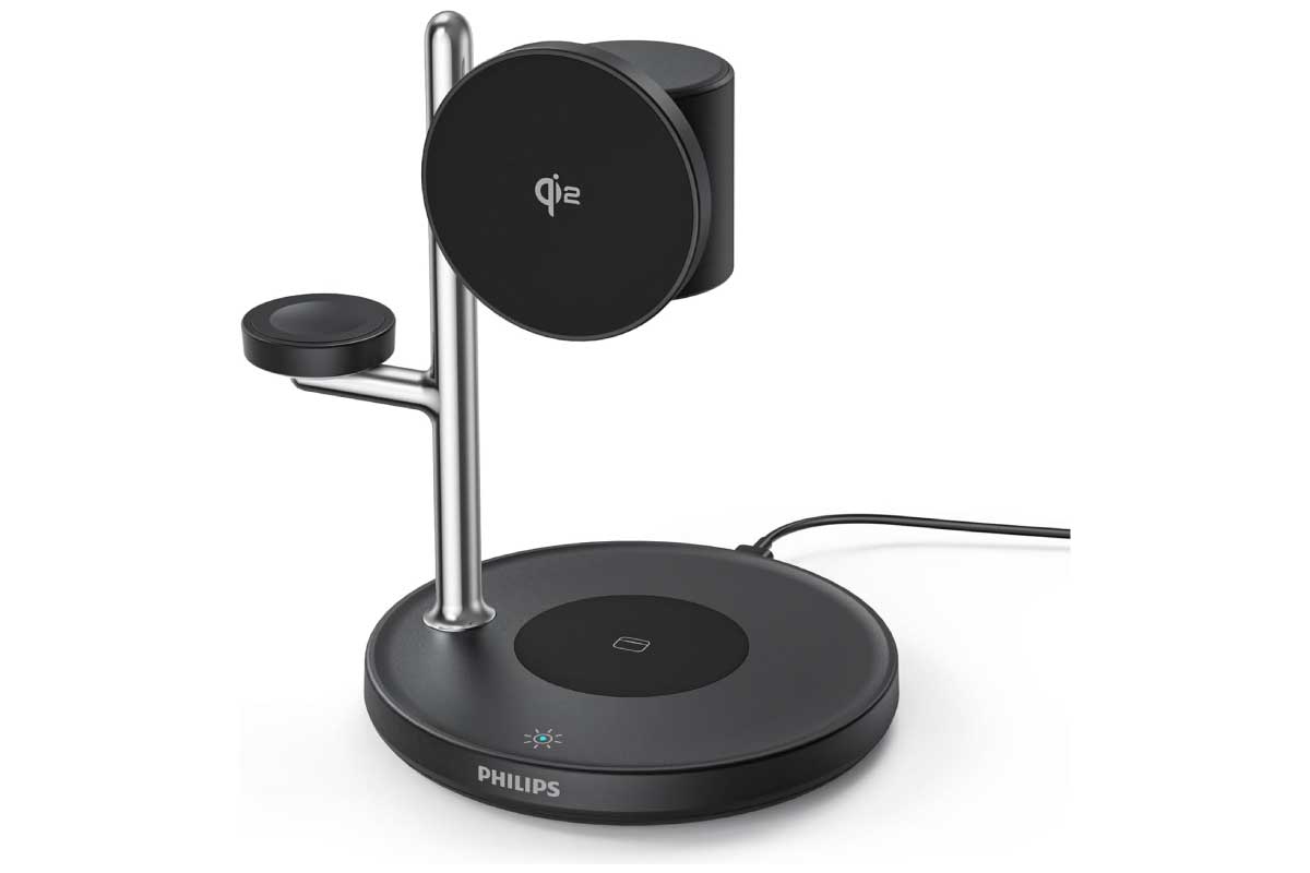 【Philips DLK3549Q】強力なマグネットによる安定した固定、0〜35°の角度調整、白色／暖色の2モード＋無段階調光の照明ライトを搭載し、デスクやベッドサイドでの利便性を高めた多機能充電ステーションがAmazonにて11%OFFの7,880円
